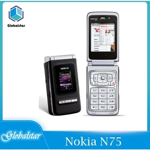 Nokia N75 Refurbished Original Unlocked Flip N75 2.4'inch 3G Bluetooth FM Radio Symbian OS 9.1 Mobile Phone One Year Warranty