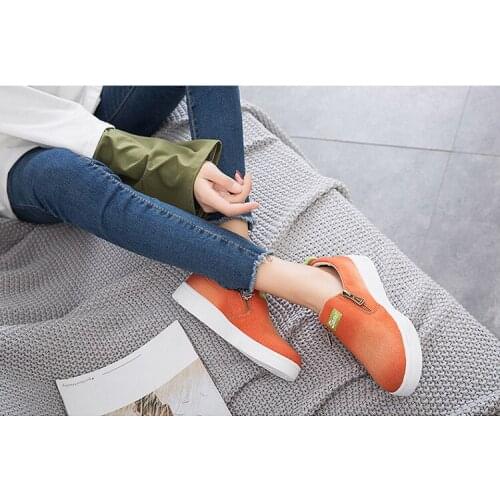 New womens shoes four seasons canvas shoes womens large size 40 casual shoes single board shoes Round head and low band shoeks