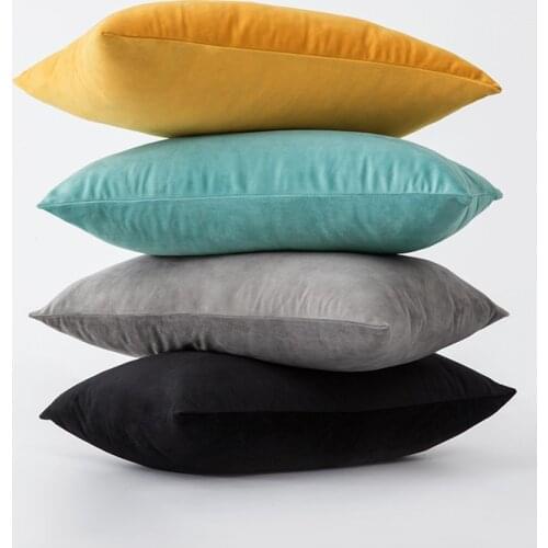 New Nordic Ins Wind Velvet Cushion Cover for Sofa Office Bed Car Waist Pillow Plush Pillowcase 30x50 40x40 45x45 50x50 60x60cm