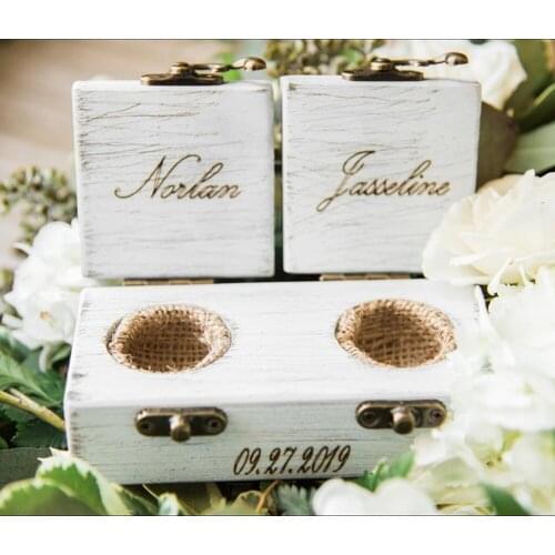 Custom wedding rustic ring bearer box wood ring box vintage wood ring box personalize wedding ring holder Proposal ring box