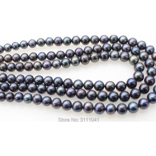 Freshwater pearl brown black 9.5-10.5mm near round AA 15" FPPJ wholesale beads nature loose beads for DIY jewelry