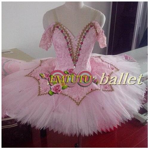 Nutcracker Professional Ballet Tutu Pink Sugar Plum Fairy Ballet Stage Costume Sleeping Beauty Snow Flake Ballerina Ballet Tutu