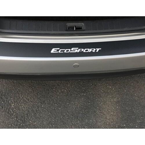 Carbon Fiber Protector Car Scuff Sill Pedals Cover Stickers For Ford Ecosport Auto Trunk Guard Plate Car Rear Bumper Accessories