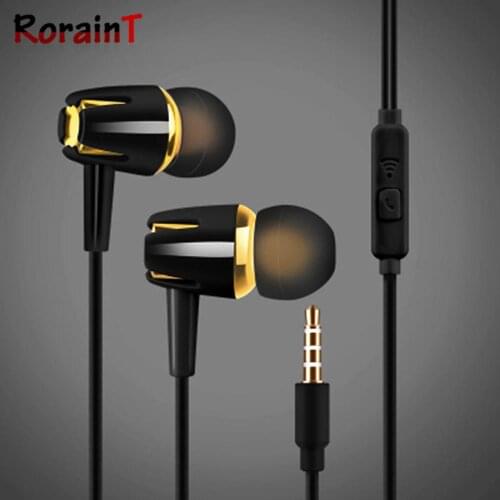 Wired headset electroplating bass stereo in-ear headset, hands-free headset with microphone, suitable for smartphone Android iOS