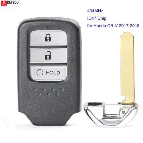 KEYECU Remote Control Car Key Fob 434MHz ID47 Chip 3 Button for Honda CR-V 2017 2018