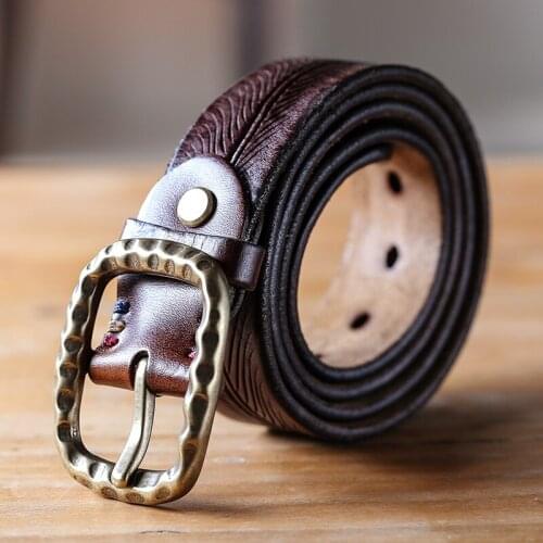 Leather Belt Mens Retro Embossed Genuine Leather Casual Jeans Strap Designer Fashion Luxury Copper Buckle Extra Wide Belt 49mm
