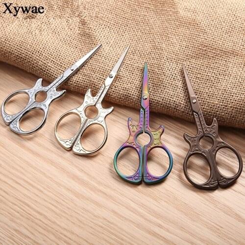 Retro Guitar Scissor Handicraft Embroidery Fabric Cross-stitch Retro Classic Vintage Scissors Antique Tailor Sewing Scissors DIY