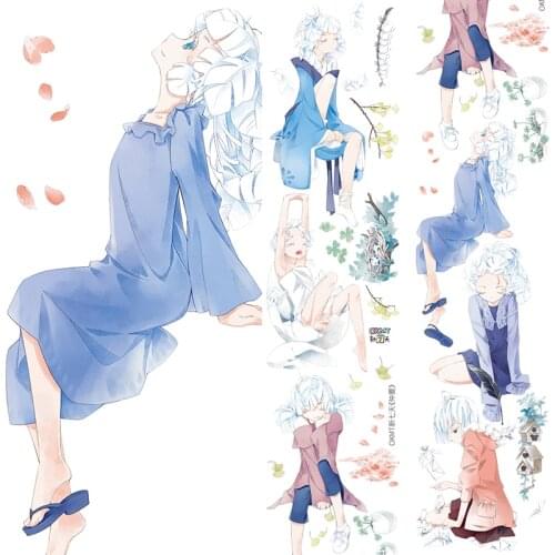 Fairy Fresh Summer Girl Washi Tapes Bullet Journal Masking Tape Adhesive Tape DIY Scrapbooking Decoration Washi Sticker