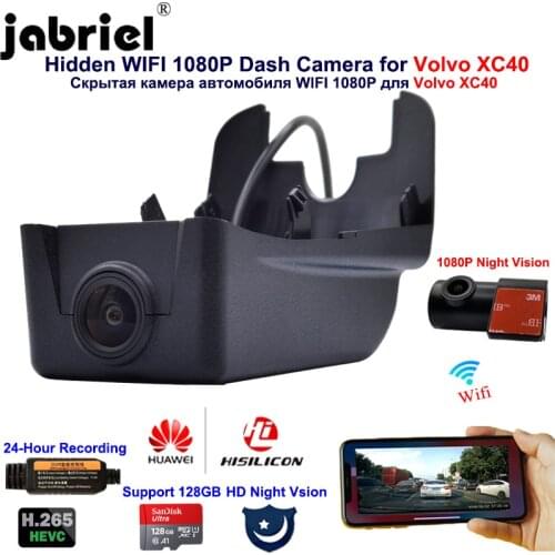 Jabriel 2K 1080P Hidden WIifi Car Dvr Auto Dash Camera 24 hours video recorder rear camera for Volvo xc40 2018 2019 2020 2021