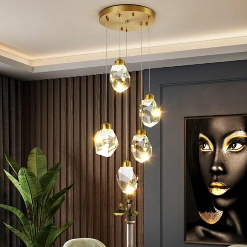 Modern crystal chandelier lighting New Design Gold luxury chandelier for dining room Hall Hotel Indoor kitchen island lighting