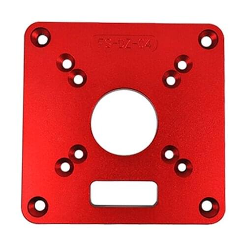 Universal Router Table Insert Plate Aluminium Alloy Red Router Plate for DIY Woodworking Engraving Machine 120x120mm