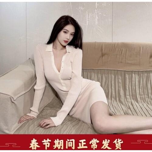 Knitted dress 2021 new style of spring and autumn sexy small fragrance