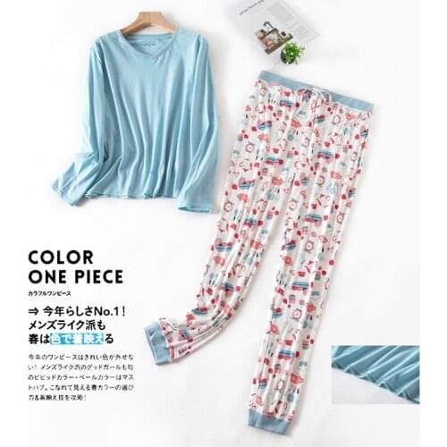 Ladies Pajamas Set Cotton V-Neck Cartoon Pyjamas Autumn Long-sleeved Plus Size Loose Fat Homewear Womens Two Piece Pijamas 100kg