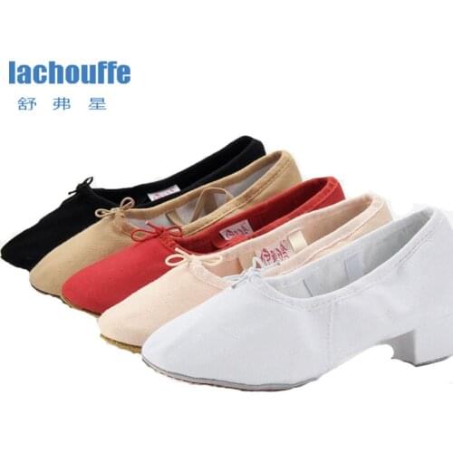 Latin Dance Shoes Red /White/Black/Pink Heel 5cm Elastic Band Shoes Dancing Square heel Belly Dance shoe Woman 2019 EU34-42