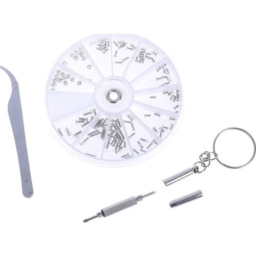 1box Assortment Screws Nuts Pads Set Box Set Glasses Leg Screw Kit Repair Kit Tools For Glasses Sunglass Watch Clock Parts