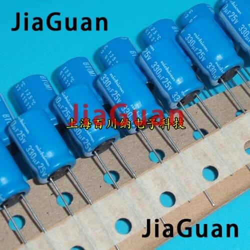 20pcs NICHICON BT 25v330uF 10x16MM Aluminum electrolytic capacitor bt 125 degrees 330uF/25v military industrial 330UF 25V
