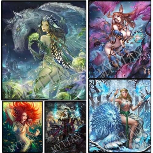 2019 Full square/round drill Diamond mosaic Cartoon girl 5D DIY Diamond painting Cross stitch Anime beauty Diamond embroidery
