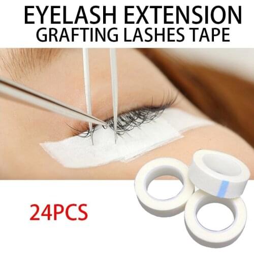 24 Rollers Eyelash Extension Grafting Lashes Tape Anti-Allergy Easy Tear Eye Tapes Non-Woven Paper Patches Salon Supplies