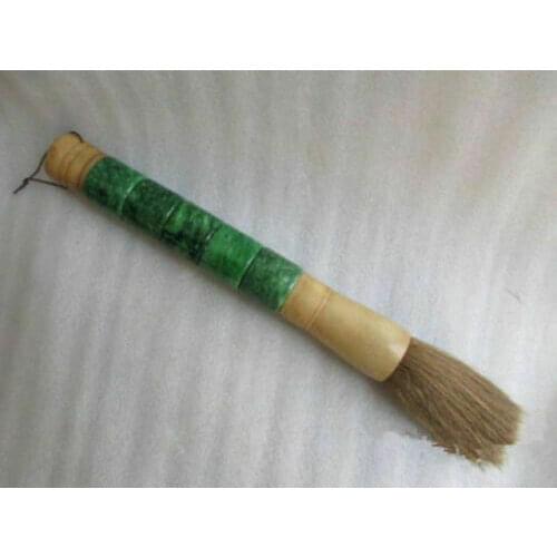 37 cm */Old jade hand-painted calligraphy brushes. Hair brush