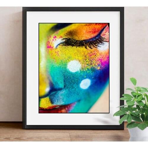5D DIY Diamond Painting Colorful Face Full Square/Round Drill Diamond Embroidery Portrait Cross Stitch Mosaic Decoration