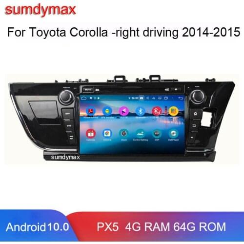 9inch touch screen android 10.0 car audio stereo gps navigation for toyota corolla right driving 2014-2016 with wifi DSP carplay