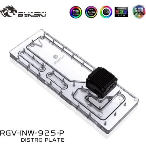 BYKSKI Acrylic Board Water Channel Solution use for IN WIN 925 Computer Case for CPU and GPU Block / 3PIN RGB / Combo DDC Pump