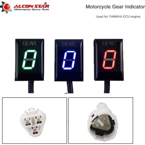 Alconstar Fit For Yamaha FZ8 FZ6 FZ6S FZ1N R6 R6S XJR400 1300 Ecu Plug Universal LED 3 Color Mount Speed Gear Display Indicator