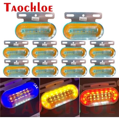 10Pcs 12V 24V Side Marker Lights For Truck Trailer Tractor Turn Signal Indicator Lamp LED Clearance Lights Tail Lamps
