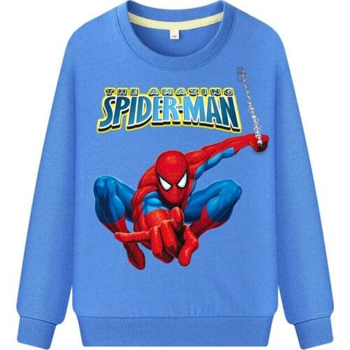 Childrens Spiderman Cartoon Print 3D Hoodies Sweatshirts Girl Kids Polyester Pullover Tops for Boys Autumn Clothes 2-14 Years