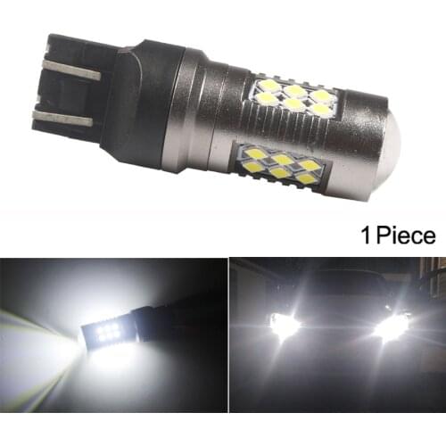 NHAUTP 1Pcs Super Bright 7443 T20 W21/5W LED Bulb For Lada Kalina Vesta Granta Daytime Running Lights White12V-24V Auto DRL Lamp