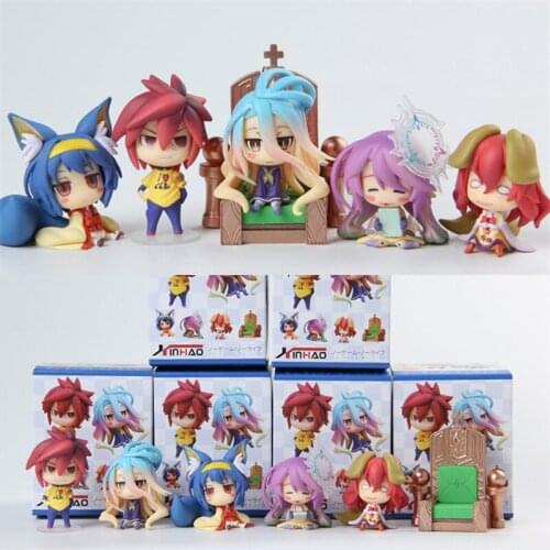 Anime Figure No Game No Life Shiro Sora Jibril Steve PVC Action Figures Collectible Model Toys Doll 6pcs/set