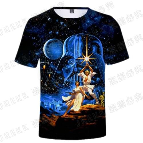 Marvel Movie Star Wars Mens T-shirt Summer Short Sleeve T Shirts Male Streetwear Super Hero 3D Print Children Tops