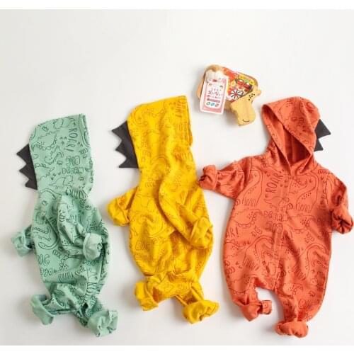0-3T Newborn Kid Baby Boys Girls Clothes Autumn Winter Warm Hooded Romper Dinosaur Cartoon Jumpsuit Cute Sweet Homewear Outfit