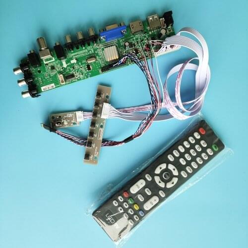 Kit For LTN156AT34-D01 board digital DVB-T DVB-T2 1366X768 LED USB VGA TV 40pin HDMI AV Signal controller 15.6" remote Panel LCD