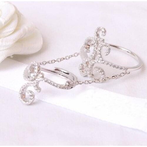 Designer Fashion 925 Sterling Silver Jewelry 3A Cubic Zirconia 2pcs Set Ring