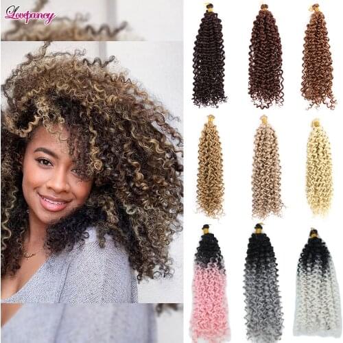 Lovepancy 14Inch Crochet Braiding Synthetic Hair Extensions Ombre Red Water Wave For Black Women Freetress Afro Kinky Twist Bulk