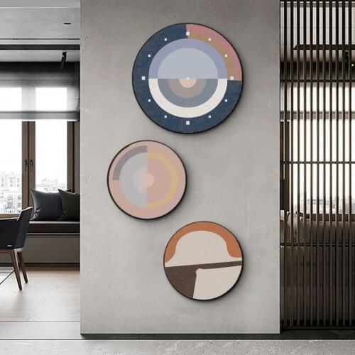 Nordic Abstract Circle Wall Art Poster Print Multicolore Geometric Clock Canvas Painting Scandinavian Living Room Home Decor