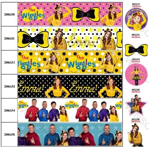 Australia New Arrive the Wiggles Printed Grosgrain/Satin Ribbon Resins 5 Yards 25mm/38mm/50mm/75mm for DIY Hair Bows 200615
