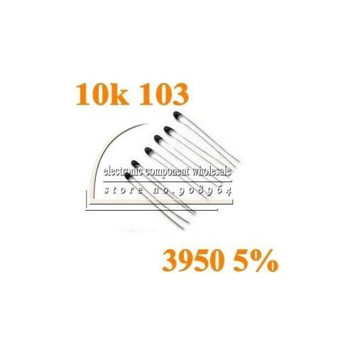 Wholesale 100pcs/lot 5mm 10 x 10K OHM 103 5% 3950 NTC NTC-MF52AT thermistor and thermal resistor