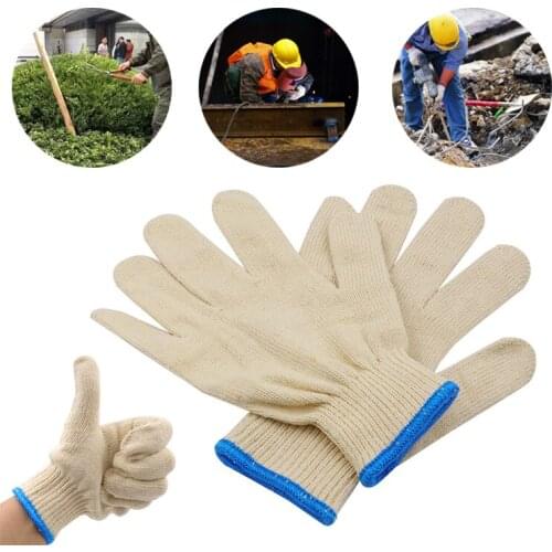 1/3 Pairs Cotton Gloves Knitted Encrypted Non-slip Gloves Construction Thick Gloves For Woodworking Garden Repairing