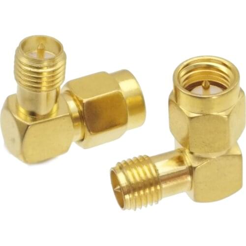 1Pcs Adapter RP-SMA Female Plug to SMA Male Plug Connector Right Angle M/F RF Coaxial