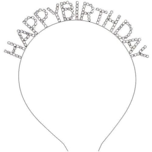 Happy Birthday Headbands Gold Silver Alloy Hair Clips Hair Ornaments Birthday Party Decoration Kids Birthday Hats Crown
