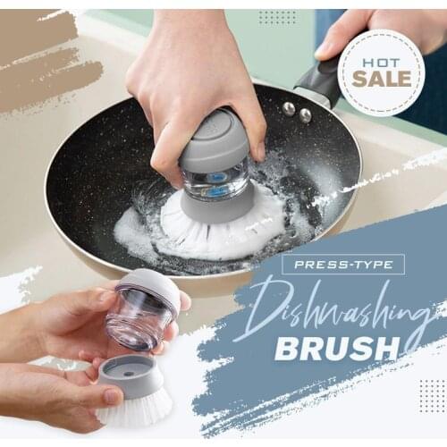 Press-type Dishwashing Brush Cleaning Scrubber Brushes Dish Washing Tool Pots And Dishes Tableware Brush Kitchen Accessories