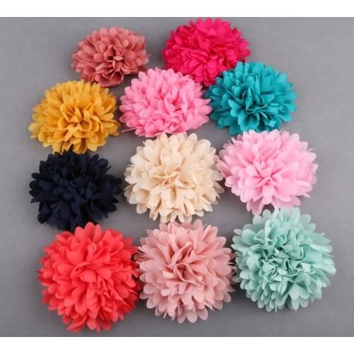 Newest 11pcs/Lot Chiffon Artificial Silk Illustration Fake Flowers Handmade Girl Heads Headband Garment Shoes Headwear Patch DIY