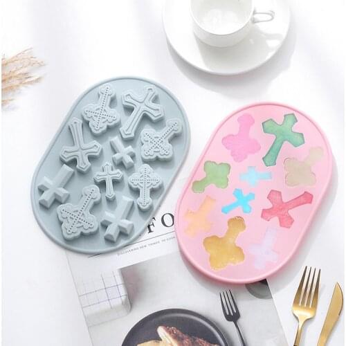 Retro Cross Silicone Mold Chocolate Candy Fondant Cake Decorating Tools Ice Cube DIY Baking Mould Soap Tray Decoration 2021 New