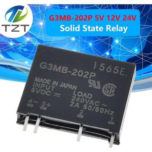TZT Smart Electronics Original Solid State Relay G3MB-202P DC-AC PCB SSR In 5V 12V 24VDC,Out 240V AC 2A