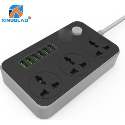 UK 3 Pins Power Strip With Switch FUSED Multi Plug Universal Outlets USB Extender Socket network filter socket for phones