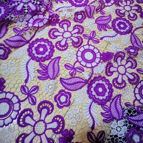 Water soluble embroidered cloth tulle embroidery lace Water soluble embroidered hollow out Flower colors dress sewing material