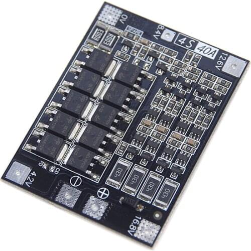4S 14.8V 16.8V 18650 Lithium Battery Protection Board with Balance Start Drill 40A 4 Cell Packs BMS Lipo Li-ion Circuit Module