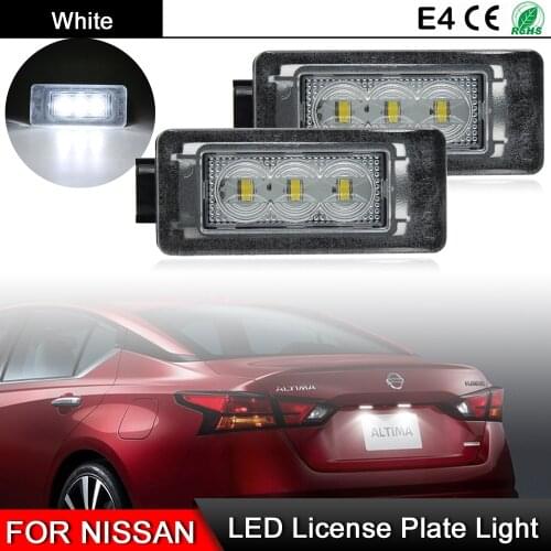 1 Pair For Nissan Serena C27 Altima For Suzuki Landy For Dacia Duster White LED License Plate Light Number Plate Lamp